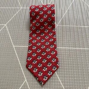 Christian Dior Monsieur Men's Necktie Vintage Designer Red Floral Print